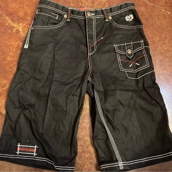 Boys Phat Farm Hip Hop Y2K Black Shorts - Picture 1 of 5